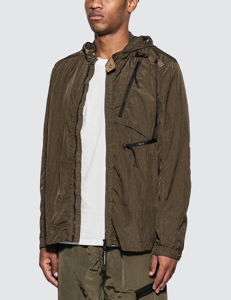 cp company nylon sleeve hooded sweatshirt