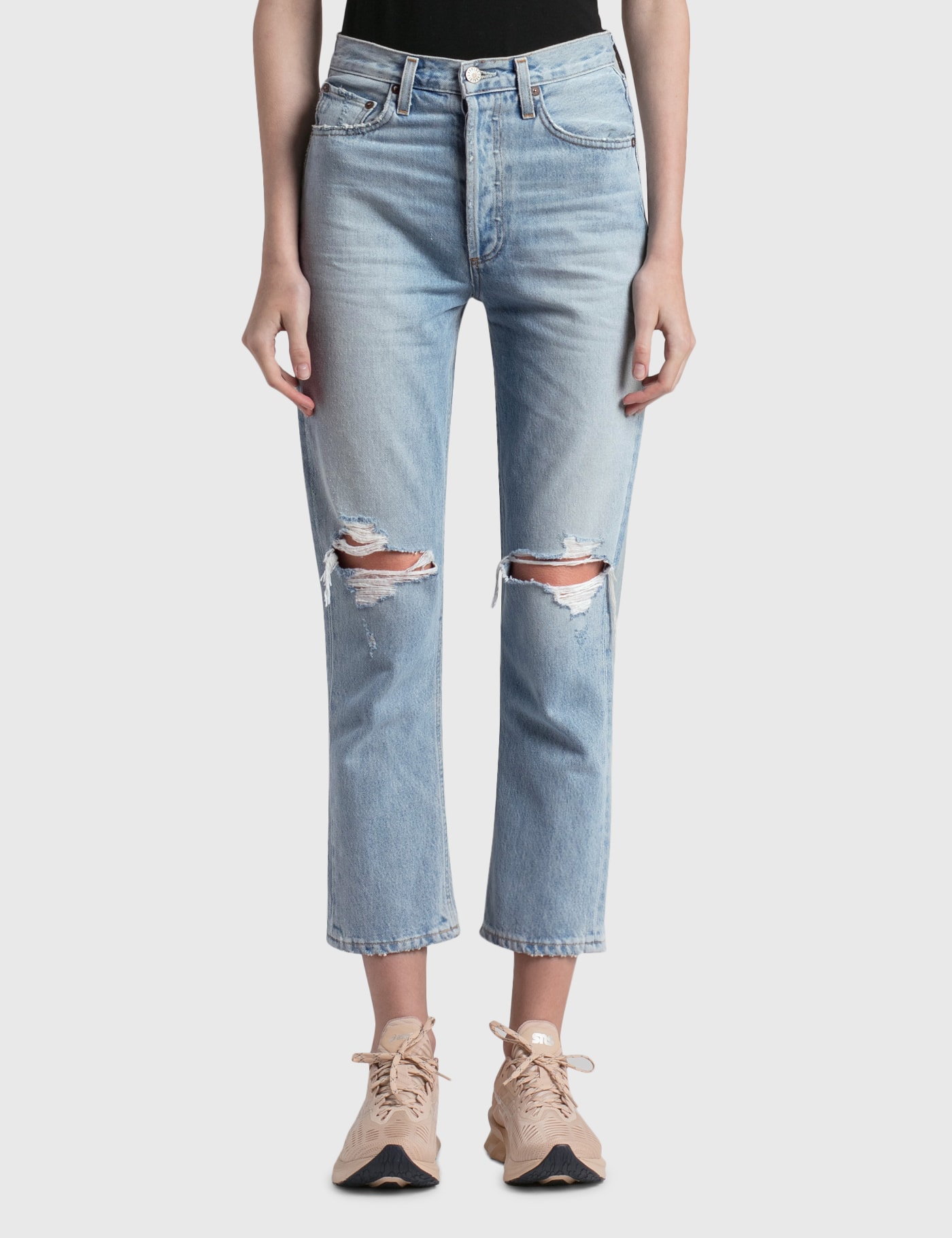 AGOLDE RILEY HIGH RISE STRAIGHT CROP JEANS