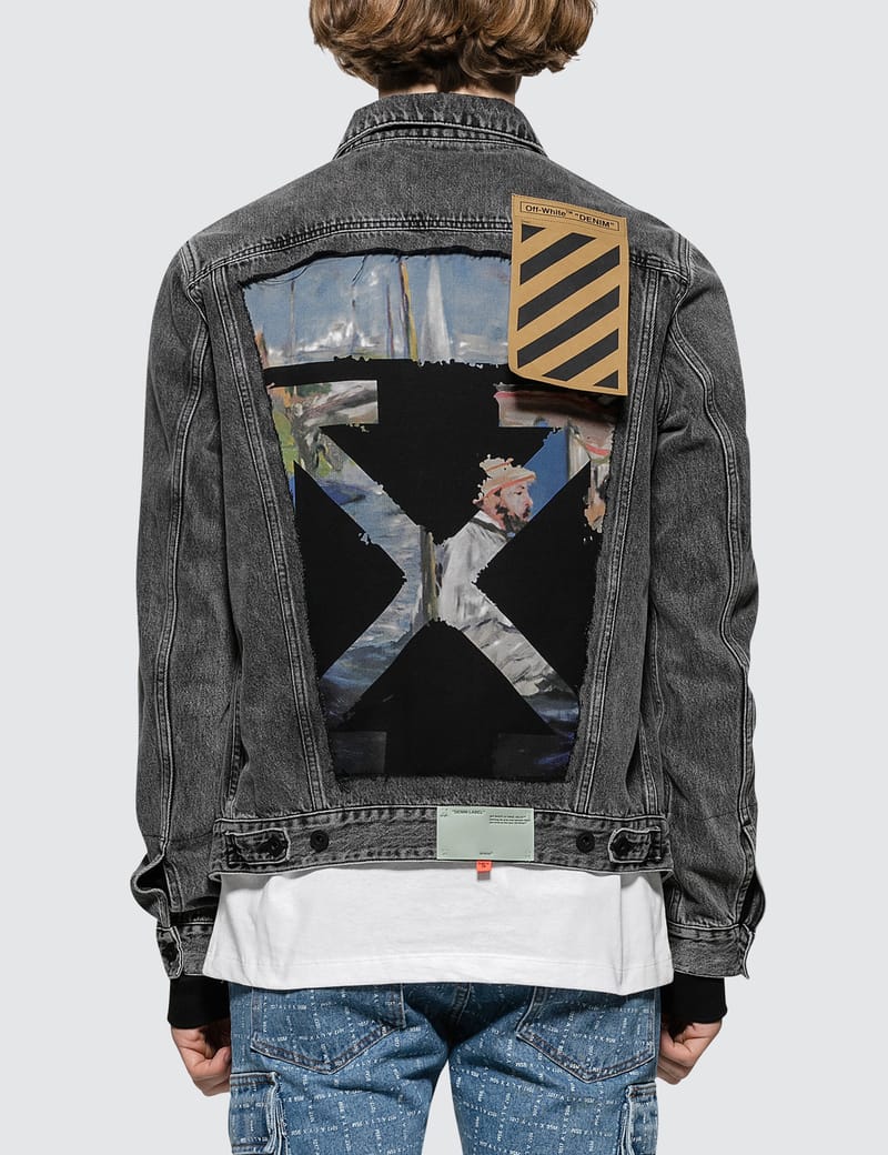 off white slim denim jacket