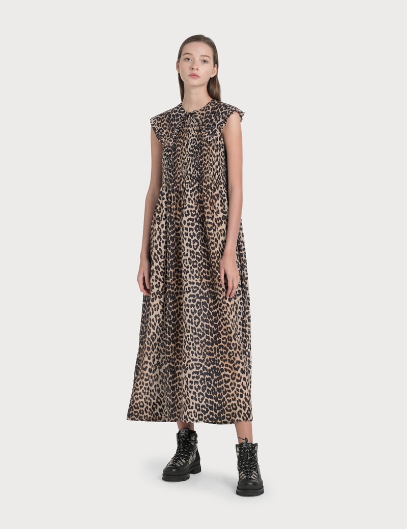 Image of Ganni Cotton Silk Smock Dress