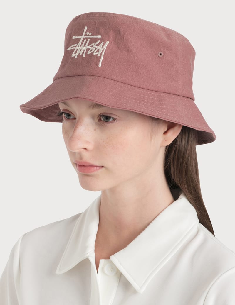 stussy big logo bucket hat