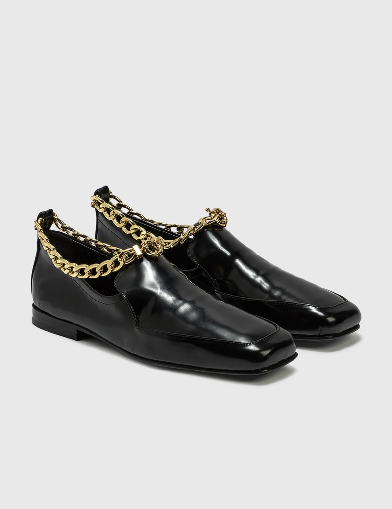 Image of BY FAR Nick Black Semi Patent Leather Shoes