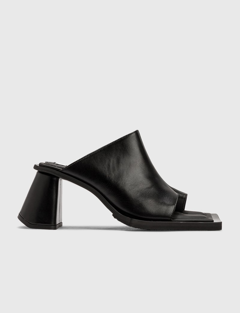 Eytys Naomi Black Leather Heeled Mules - Naomi In Black
