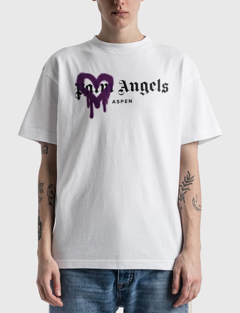 palm angels spray t shirt purple