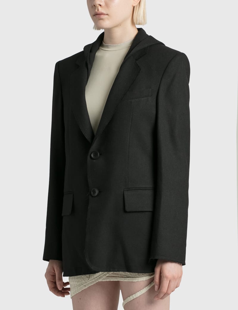 hooded tailored coat