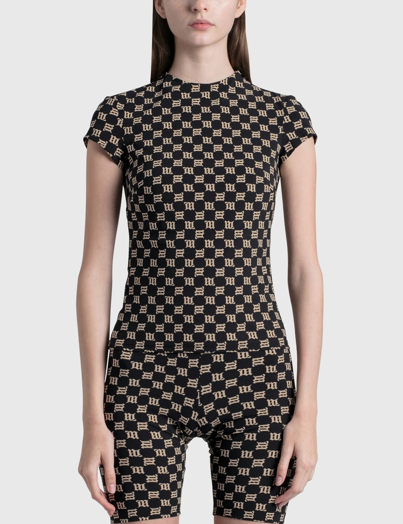 Misbhv Lara Monogram-print T-shirt In Black