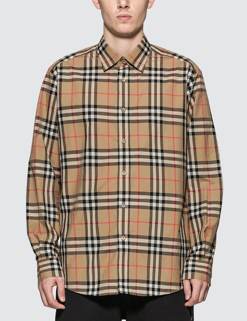 burberry check cotton shirt