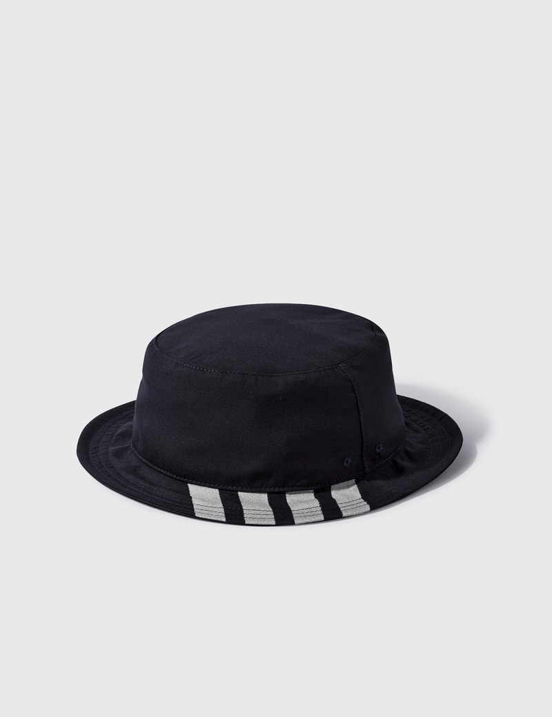 Thom Browne Navy Wool Classic 4-bar Bucket Hat In Navy