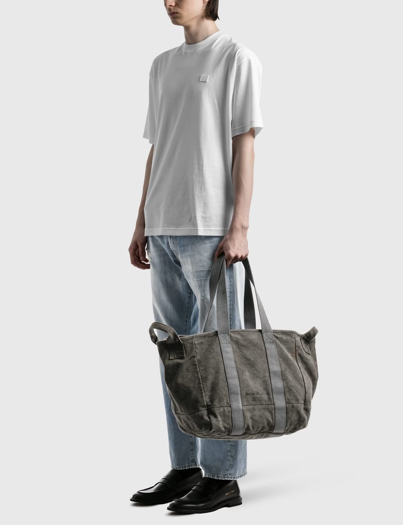 grey canvas tote bag