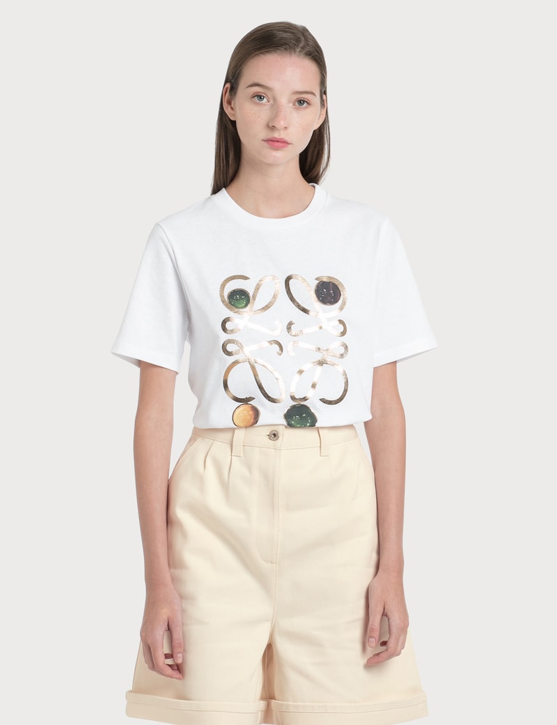 Image of Loewe Anagram Brooch Print T-Shirt