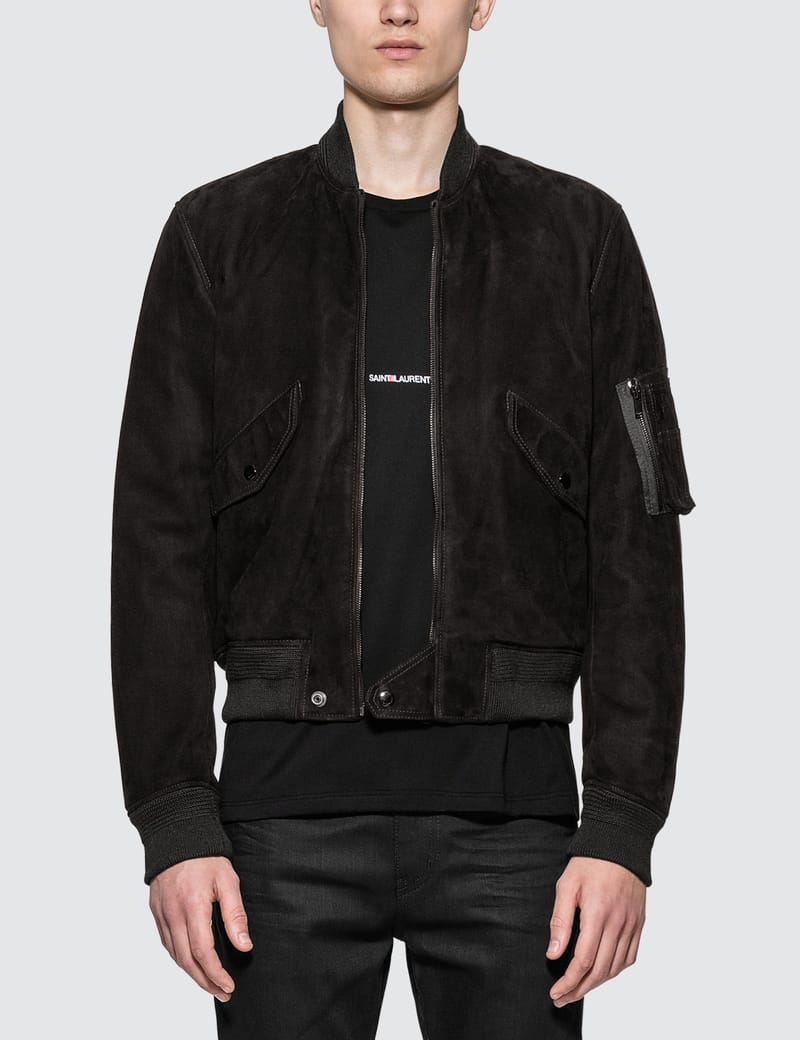 saint laurent black suede jacket