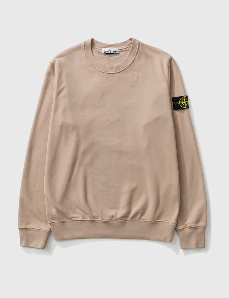 beige stone island jumper