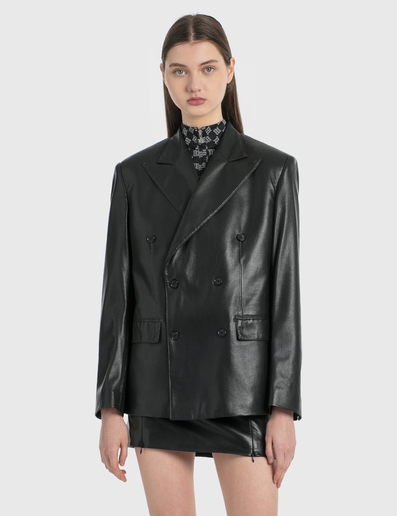 Image of Misbhv Vegan Leather Double Breasted Blazer