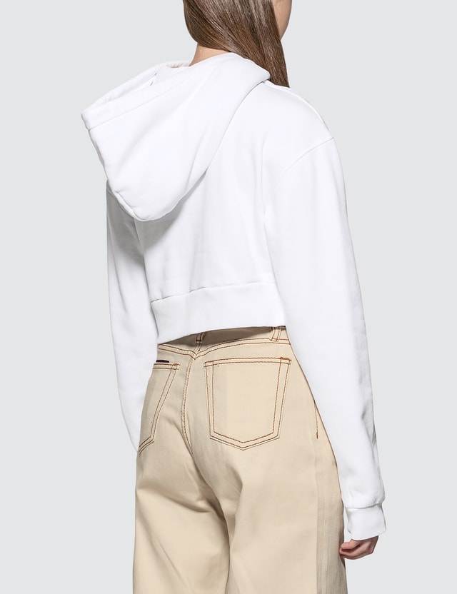 Fiorucci Martini Logo Cropped Hoodie