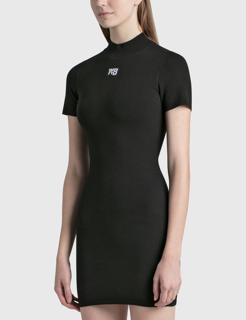 alexander wang bodycon logo patch dress