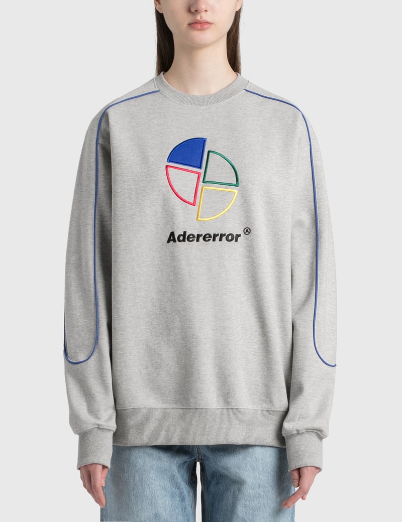 Click to view more detailed imagery on our partner's website Ader Error Sliced Logo Sweatshirt In Gray