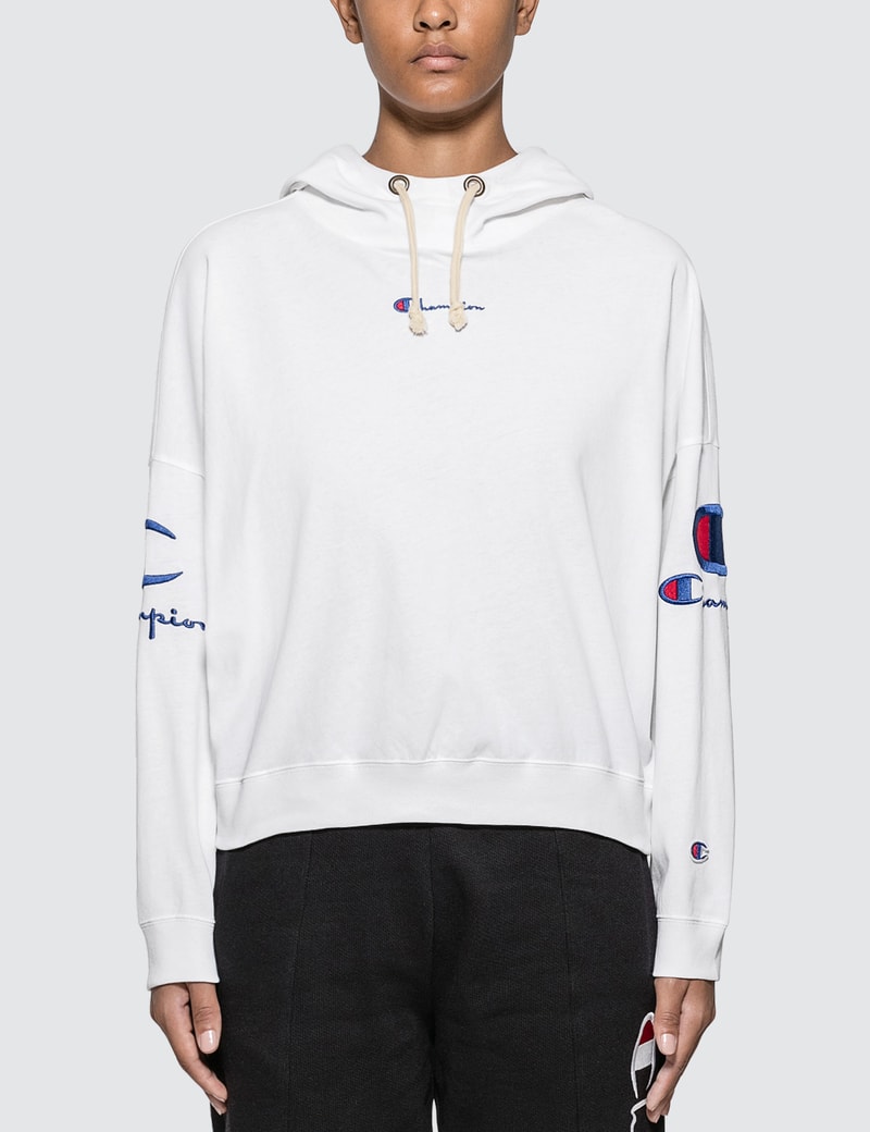 Image of Champion Reverse Weave Sleeves Logo Hoodie