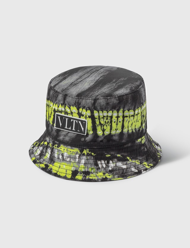 Valentino Valentino Garavani VLTN Rubber Tag Reversible Bucket Hat Nero-giallo Fluo/nero-bianco/nero/bianco Men