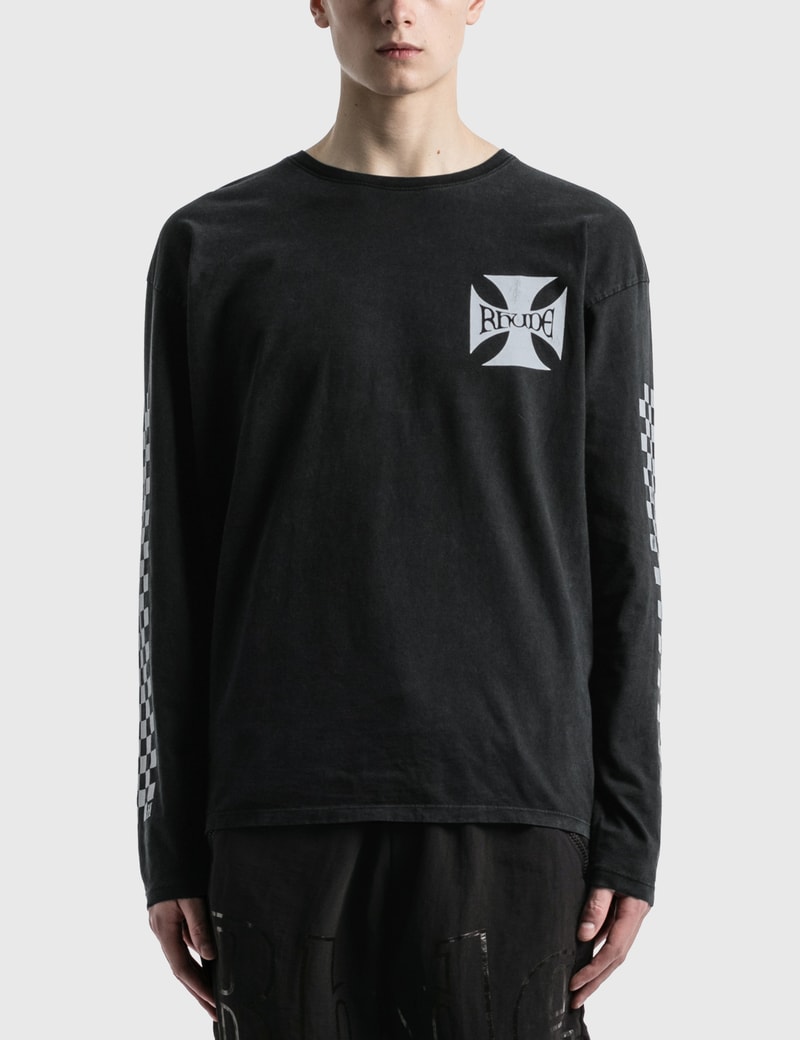 Image of Rhude Classic Checkers Long Sleeve T-Shirt