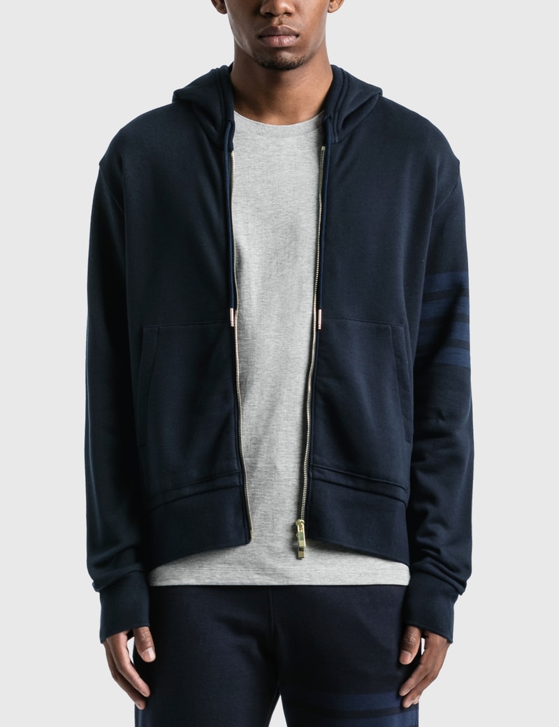 Image of Thom Browne Relaxed Fit Zip Up Hoodie