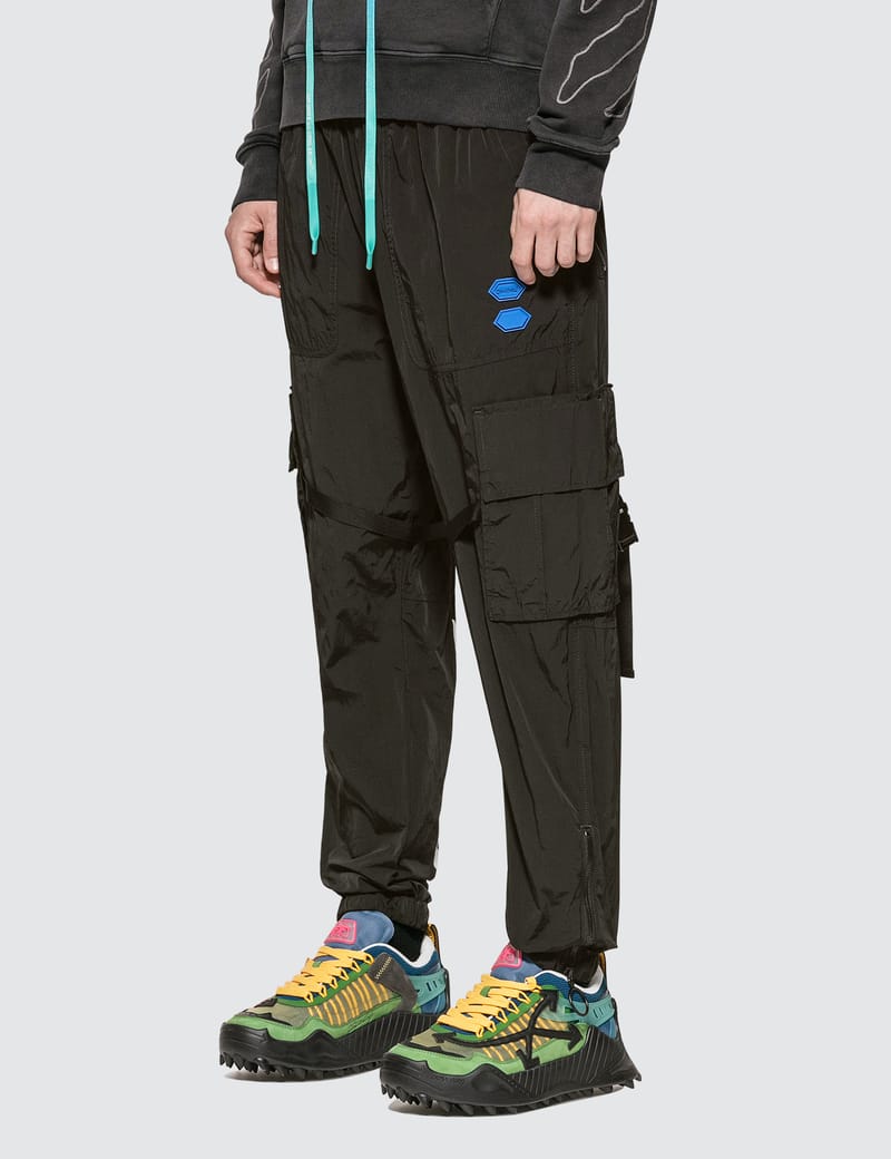 parachute cargo pants off white