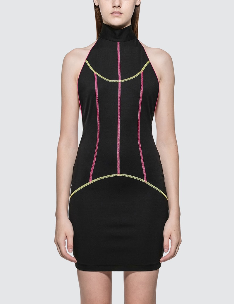 Image of Kirin Piping Mock Neck Mini Dress