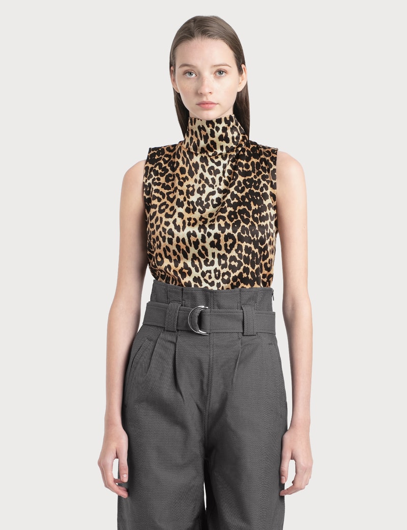 Image of Ganni Silk Stretch Satin Top