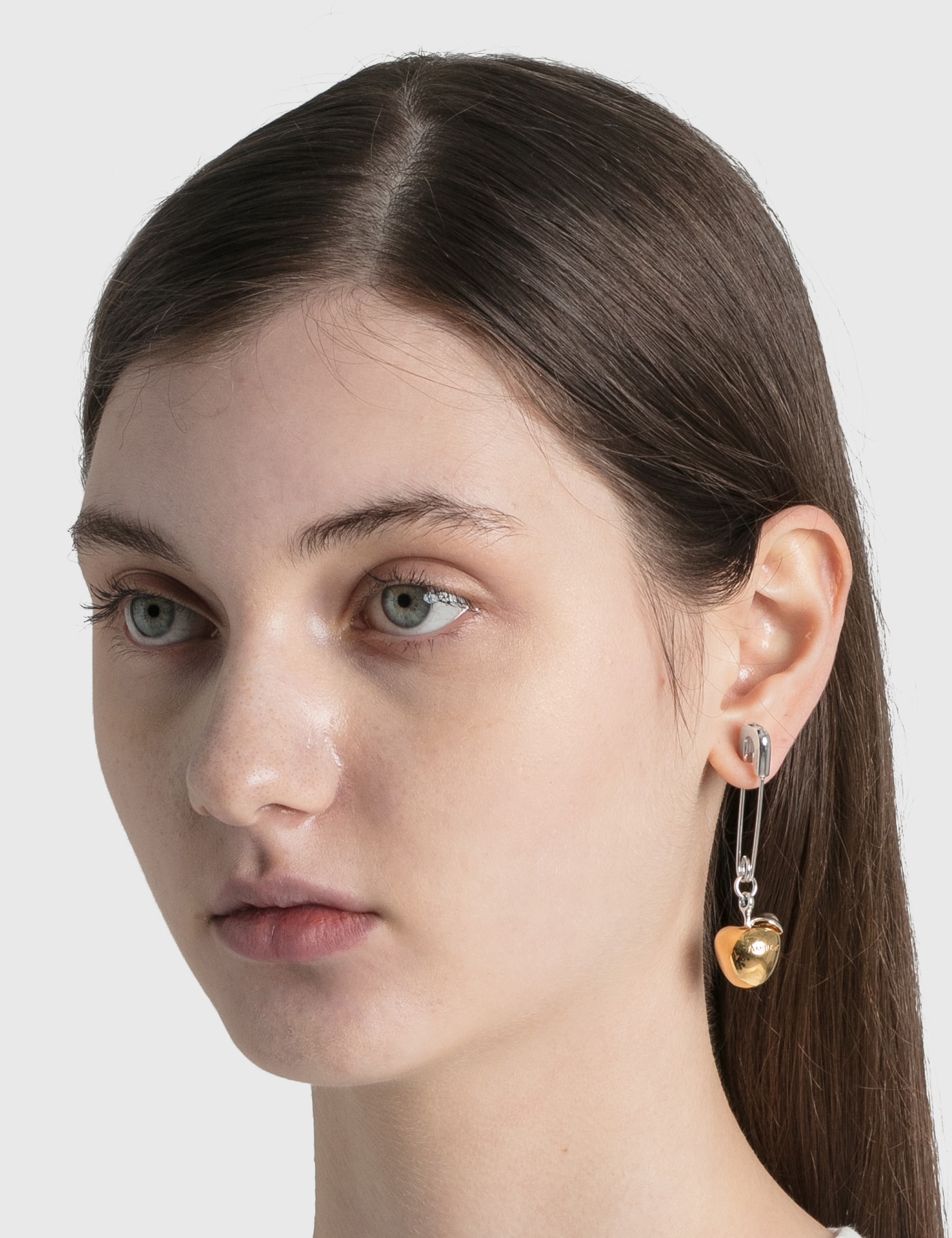 AMBUSH APPLE CHARM EARRING WITH SAFETY PIN