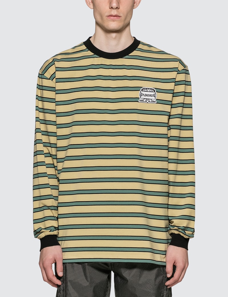 pleasures chainsmoker striped shirt