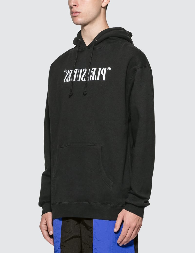 pleasures logo hoodie