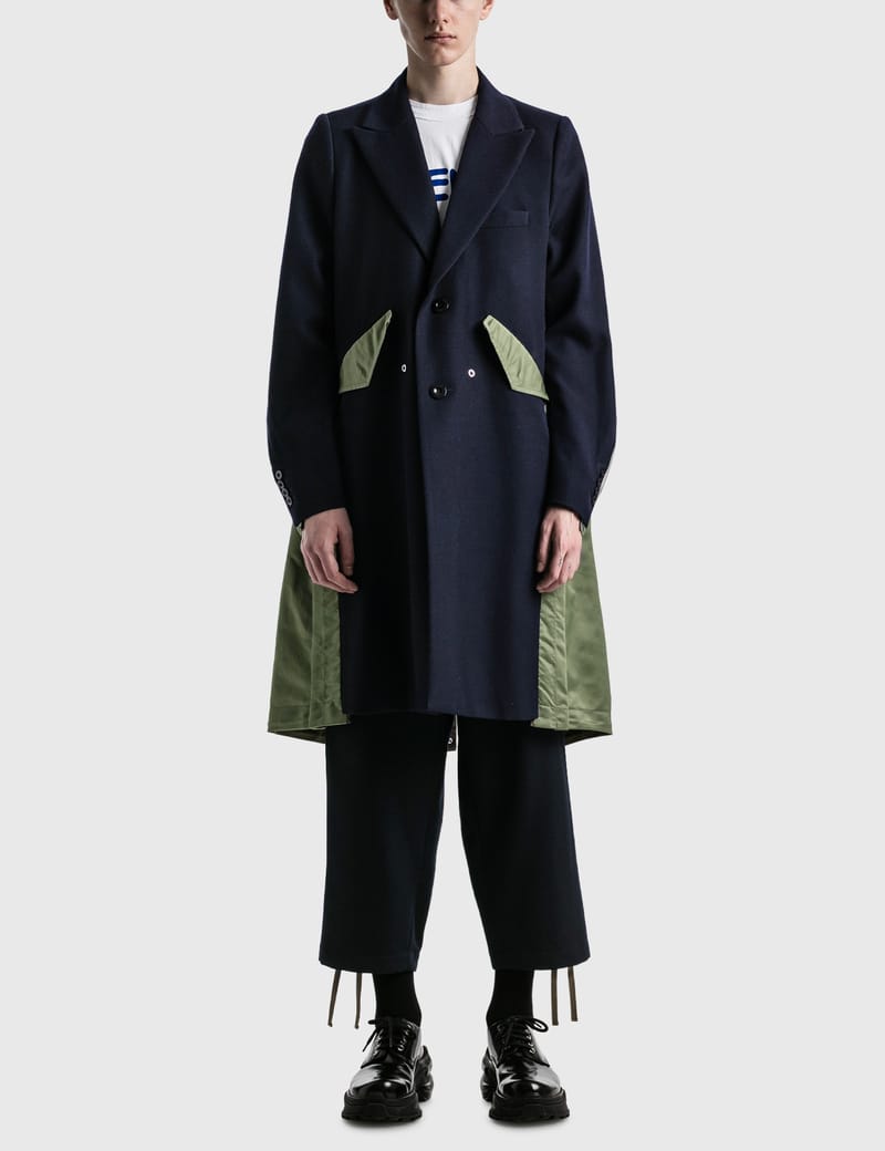 sacai nylon twill coat