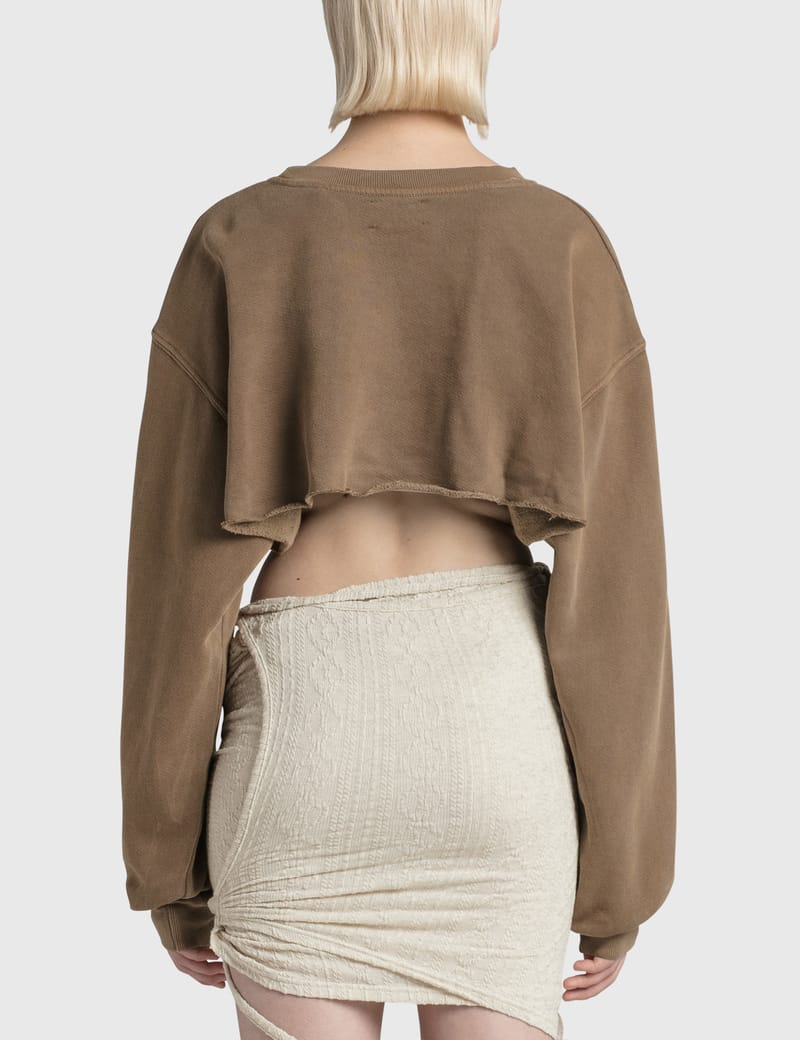 joah brown cut off sweatshirt