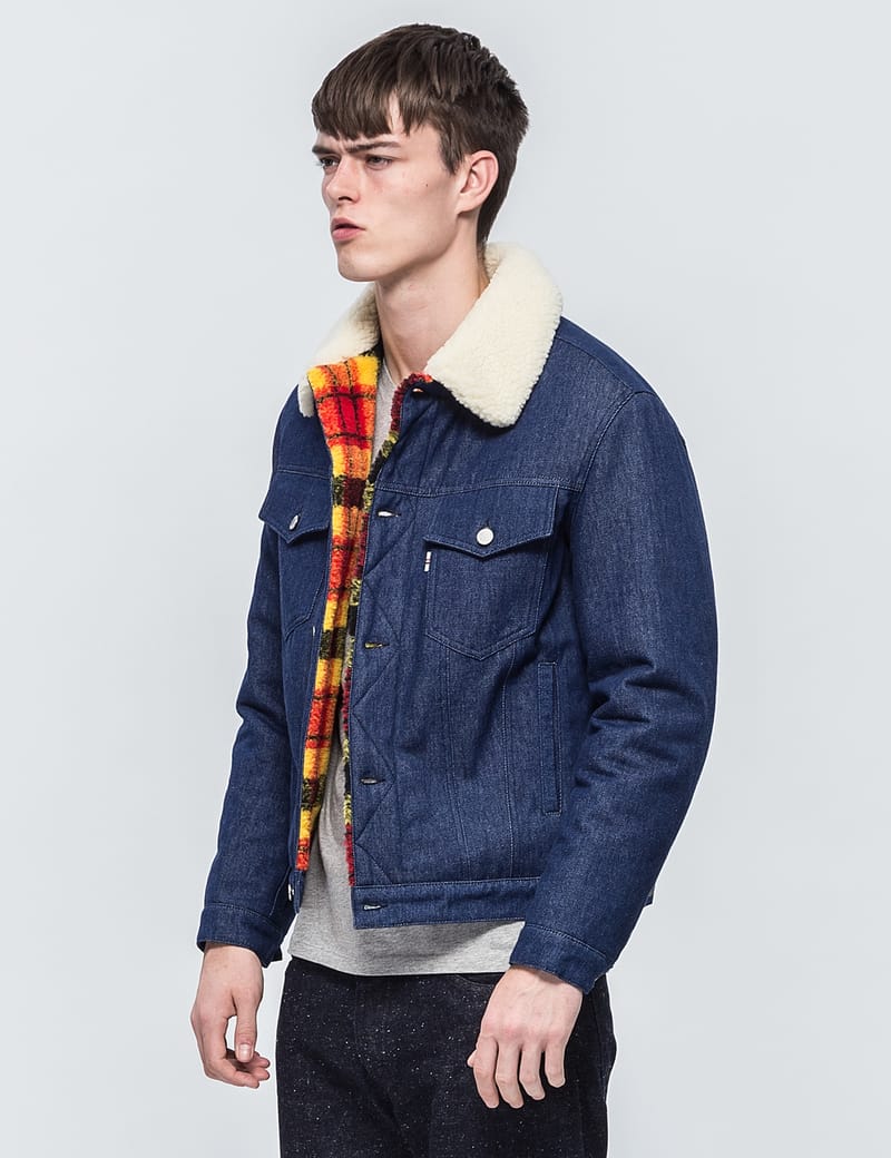 maison kitsune denim trucker jacket