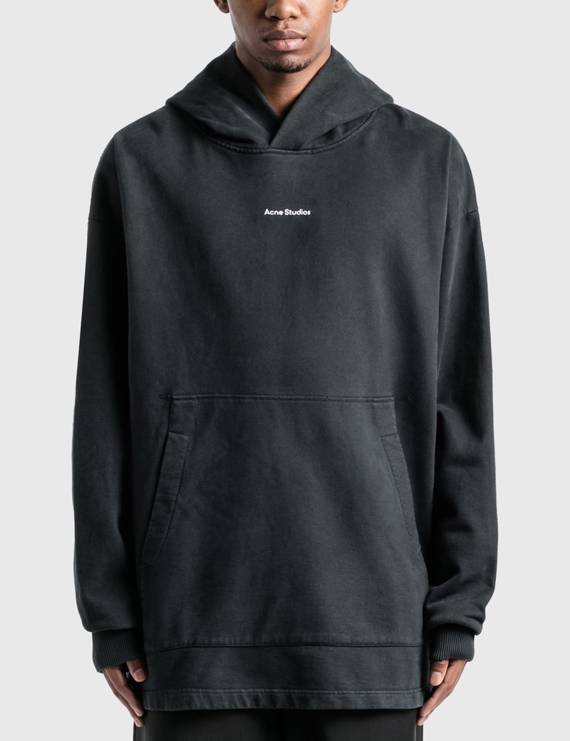 Image of Acne Studios Logo Print Garment Dyed Hoodie