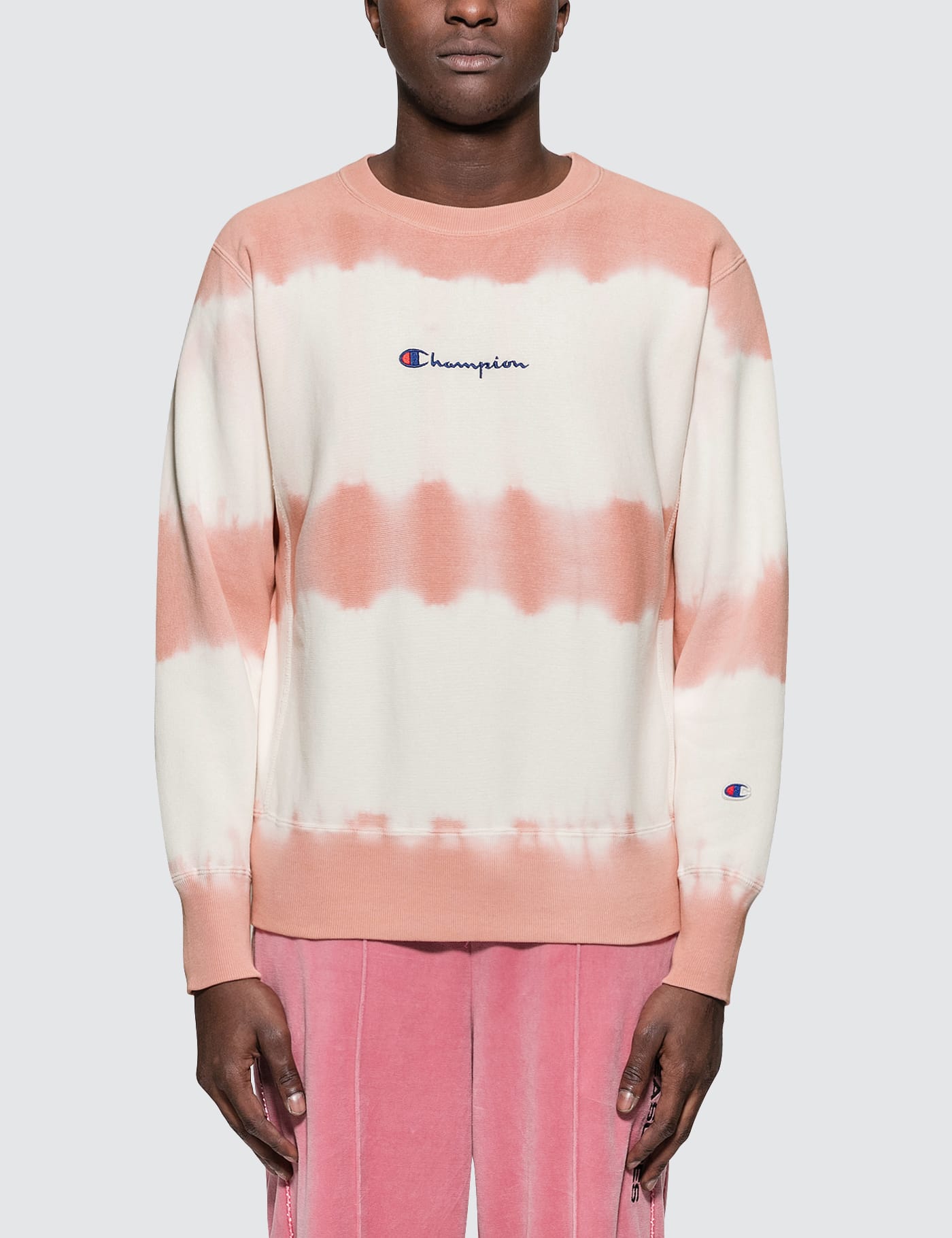 pink tie dye champion sweatshirt