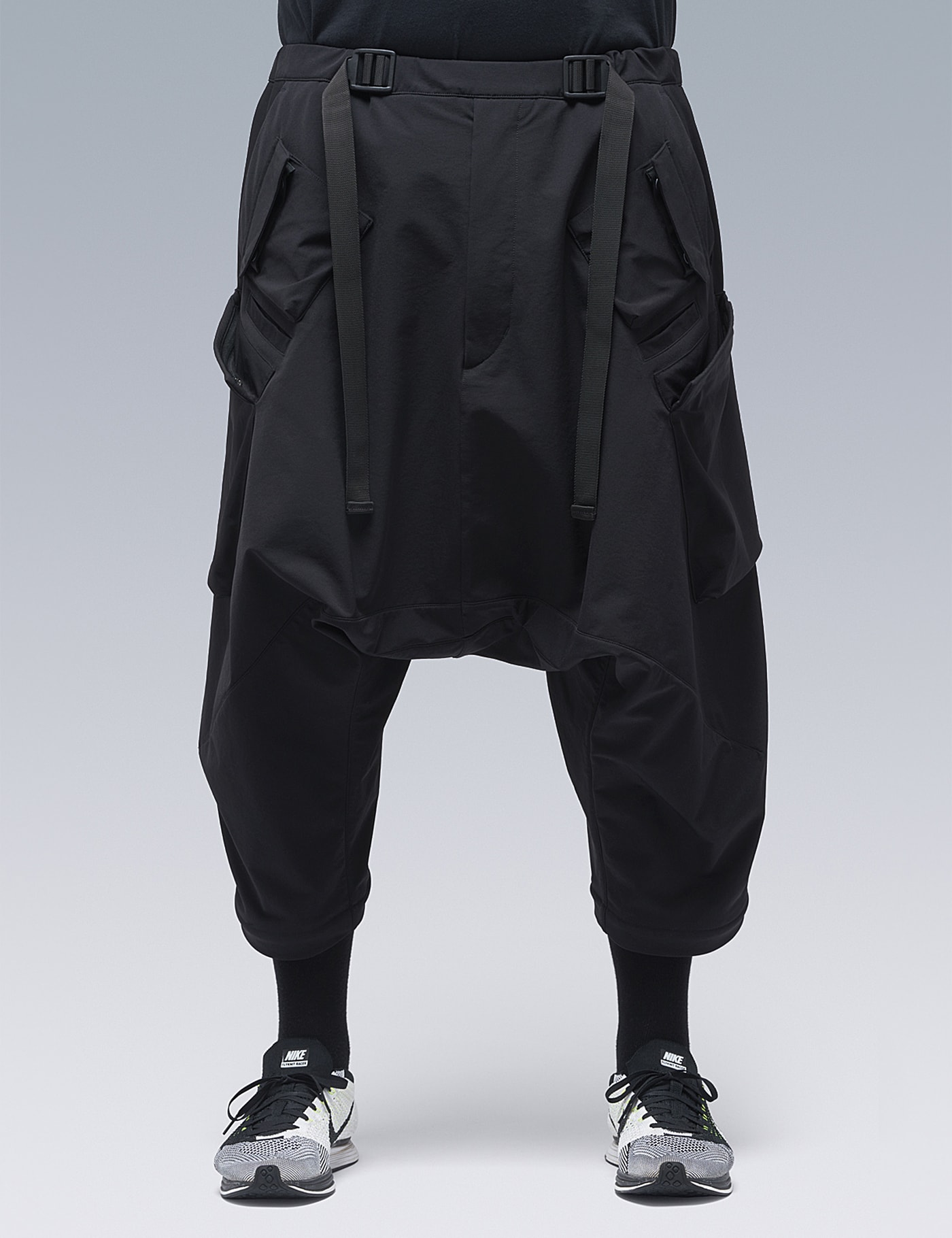 Acronym Schoeller® Dryskin™ Ultrawide Drawcord Cargo Trouser In Black