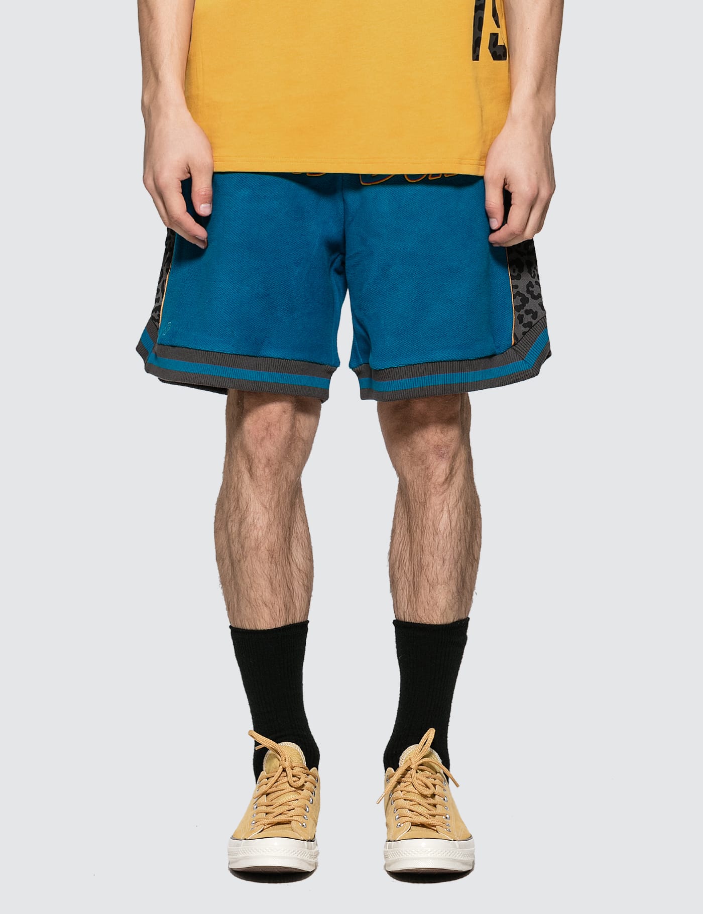 blue converse shorts