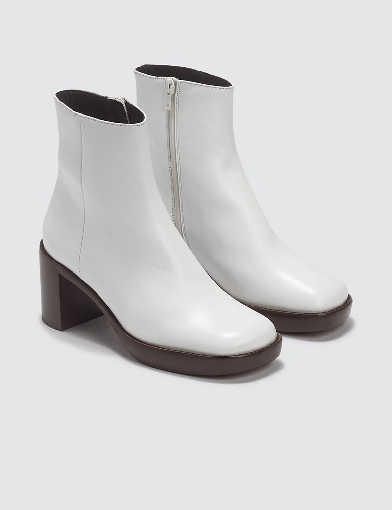 Image of BY FAR Ellen White Leather Boots