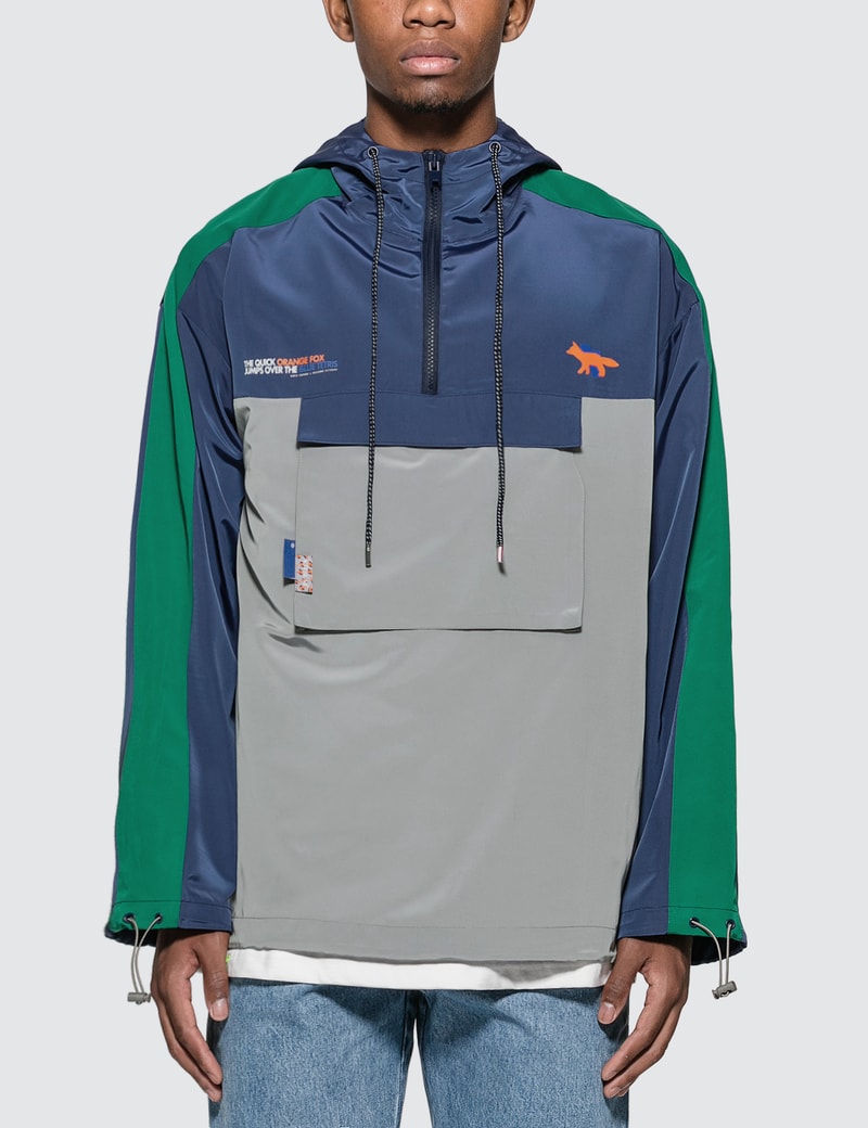 Image of Maison Kitsune Ader Error x Maison Kitsune Line Zip-up Hoodie