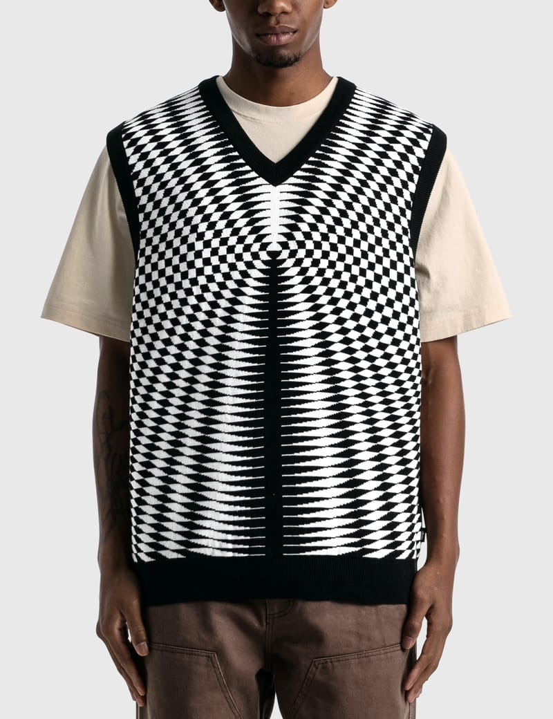 stussy psychedelic check vest M｜メンズ