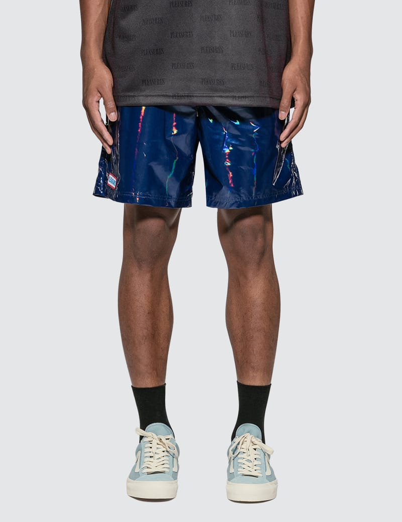 metallic shorts mens