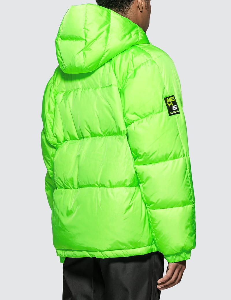 neon green puffer jacket men's