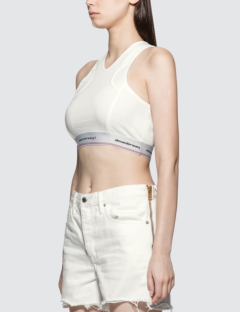 alexander wang logo bra