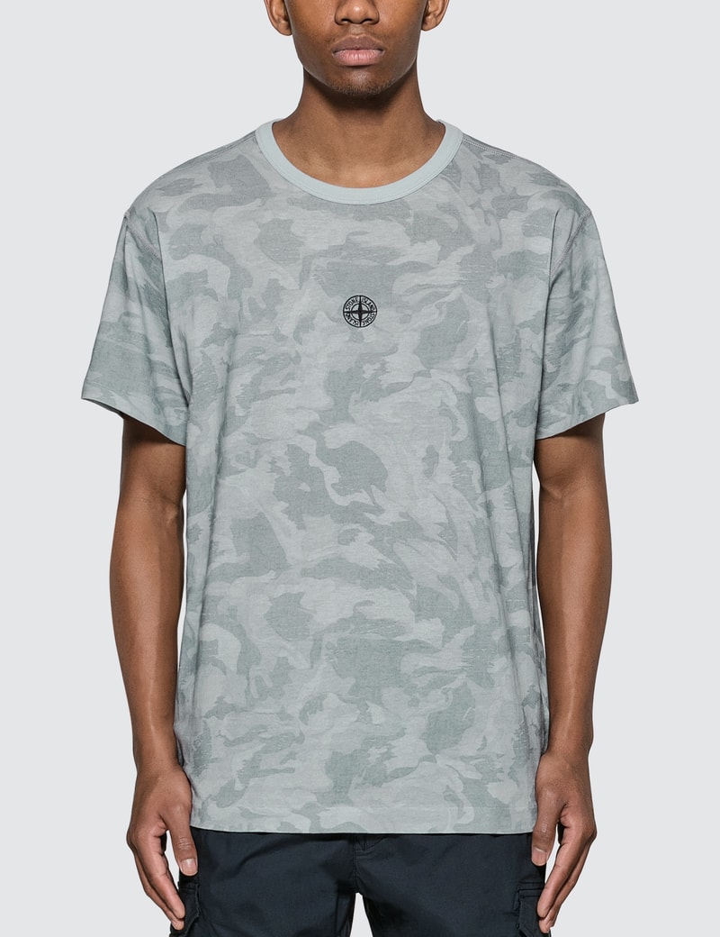 Image of Stone Island Big Loom Camo Logo T-Shirt