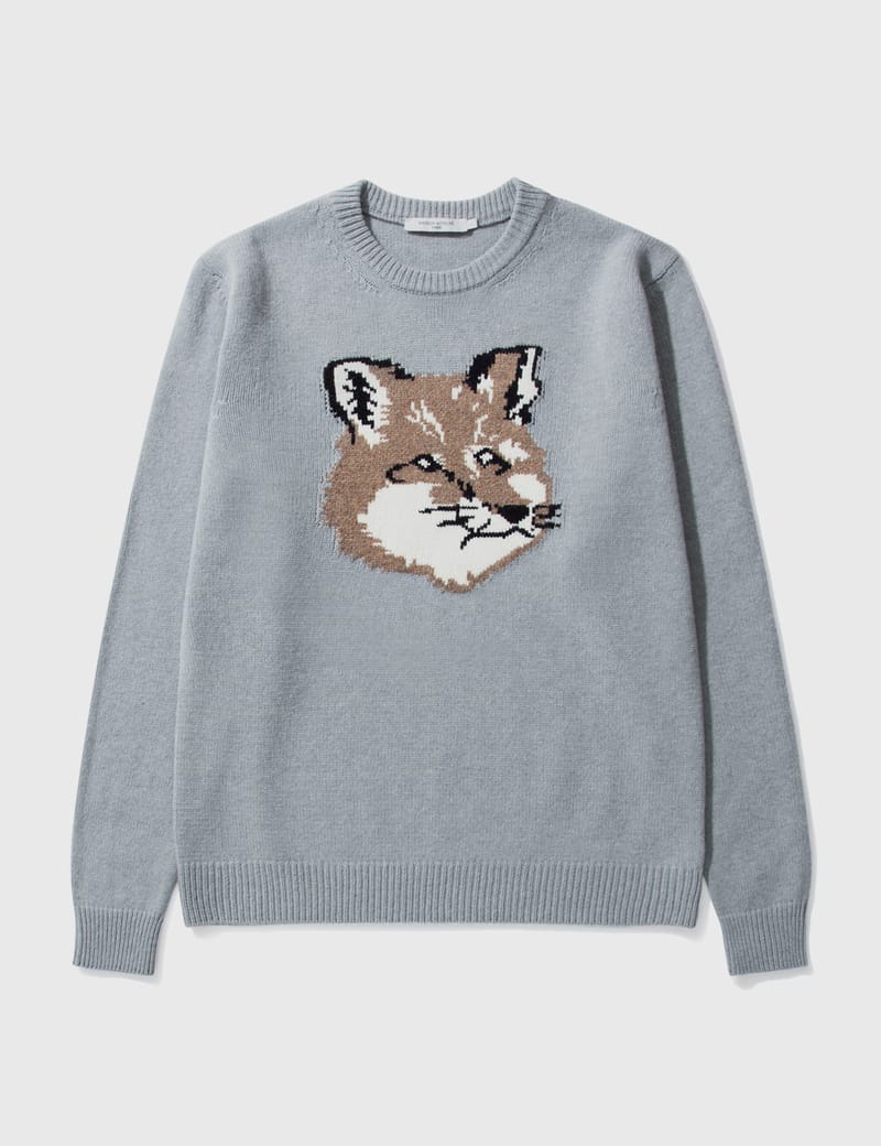 maison kitsune fox head sweater