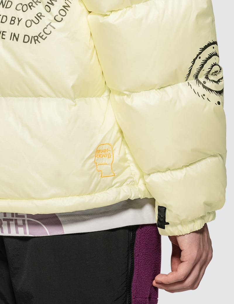 the north face x brain dead nuptse jacket sky blue