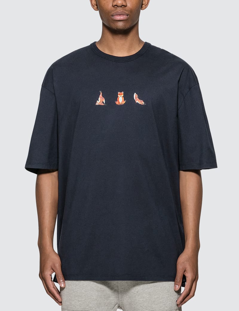 maison kitsune yoga fox t shirt