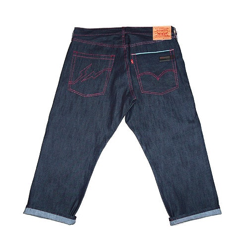 Levi's Fenom White Deco & Cropped Pink Lame Stitched Denim