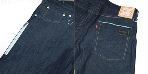 Levi's Fenom White Deco & Cropped Pink Lame Stitched Denim