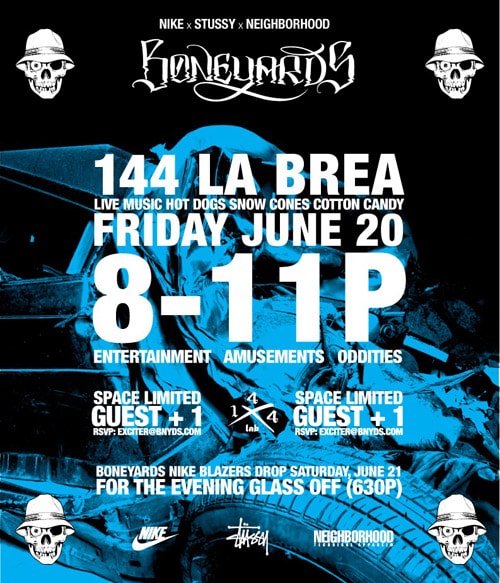 Stussy x Neighborhood x Nike Boneyards Party